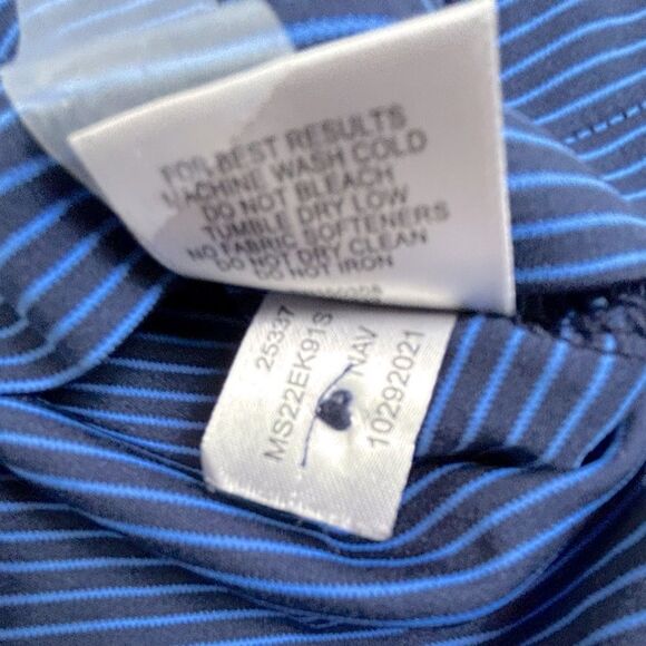 Peter Millar Men's Blue Striped Polo Shirt size M - Picture 5 of 10